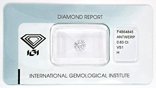 Foto 1 - Diamant IGI, Top Brillant 0,63ct Weiss Wesselton, D5557
