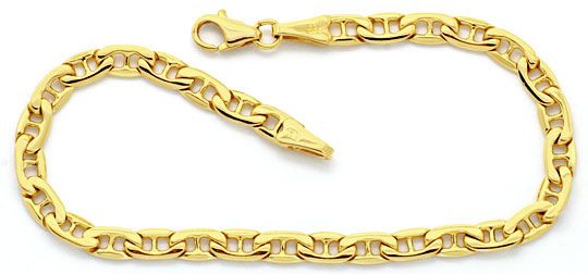 Foto 1 - Flache Steganker Goldkette und Armband massiv Gelb Gold, K2213