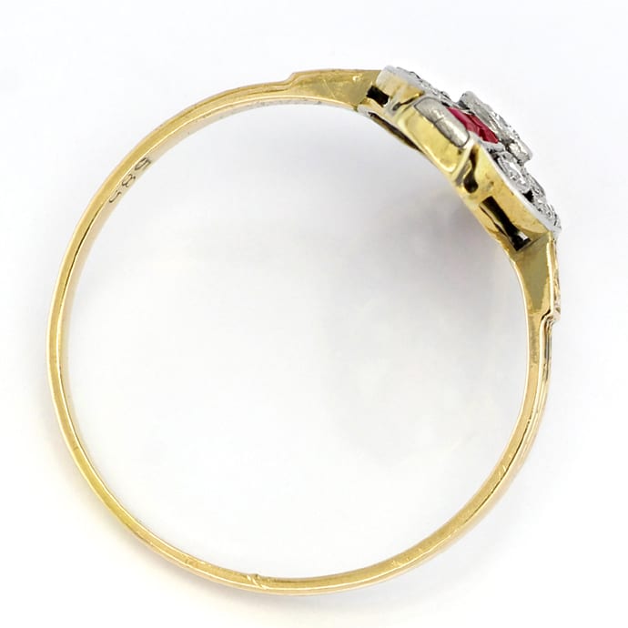 Foto 3 - Art Deco Schiffchen Ring Top Rubine Diamanten, S2970