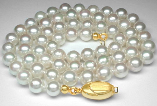 Foto 1 - Neu! Perlenkette  6,5mm Spitzenqualität, S8212